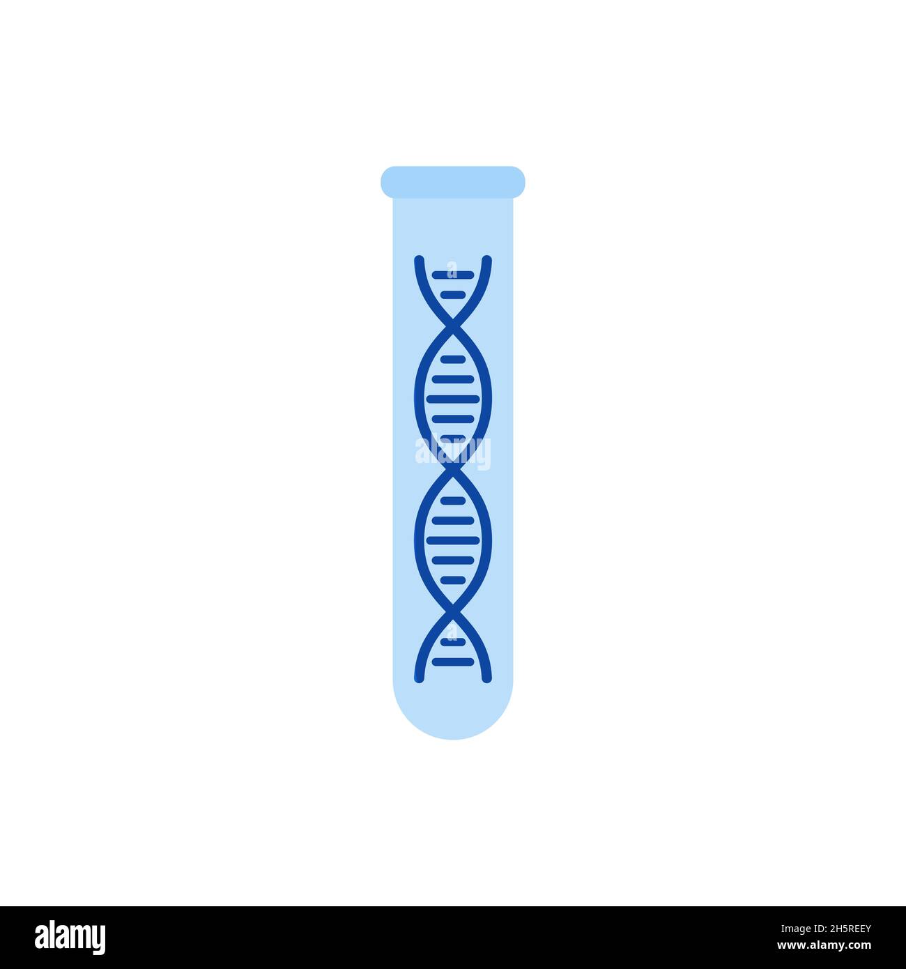 DNA in Reagenzglas isoliertes Symbol auf flachem Design für medizinisches Design. Vektorgrafik Stock Vektor