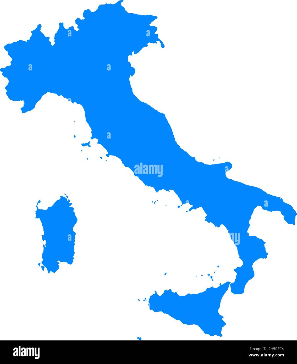 Italien Karte Geografie Konzept. Flaches Vektorsymbol. Weißer Hintergrund, isoliert. Stock Vektor