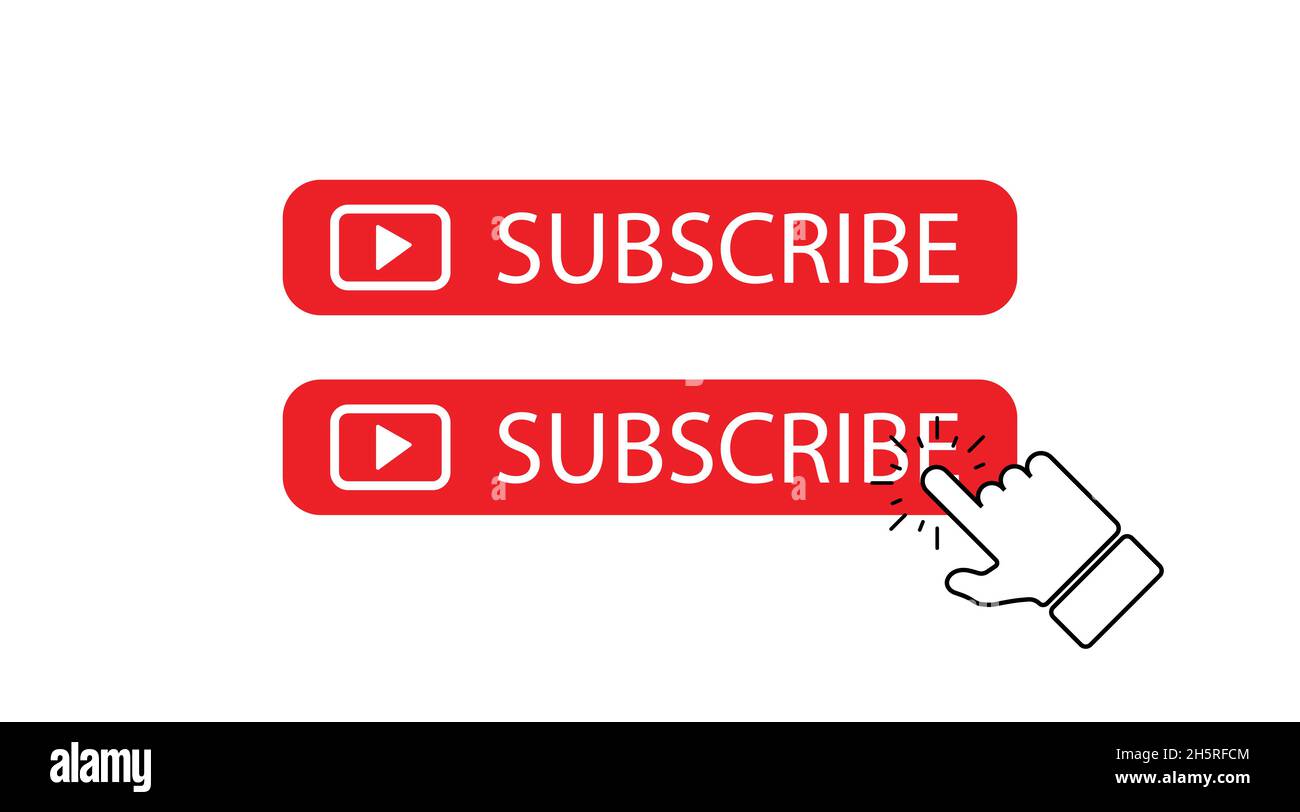 Schaltfläche „Abonnieren“ für die Konzeptentwicklung. Vektorsymbol für die Schaltfläche „Videowiedergabe“. Stock Vektor