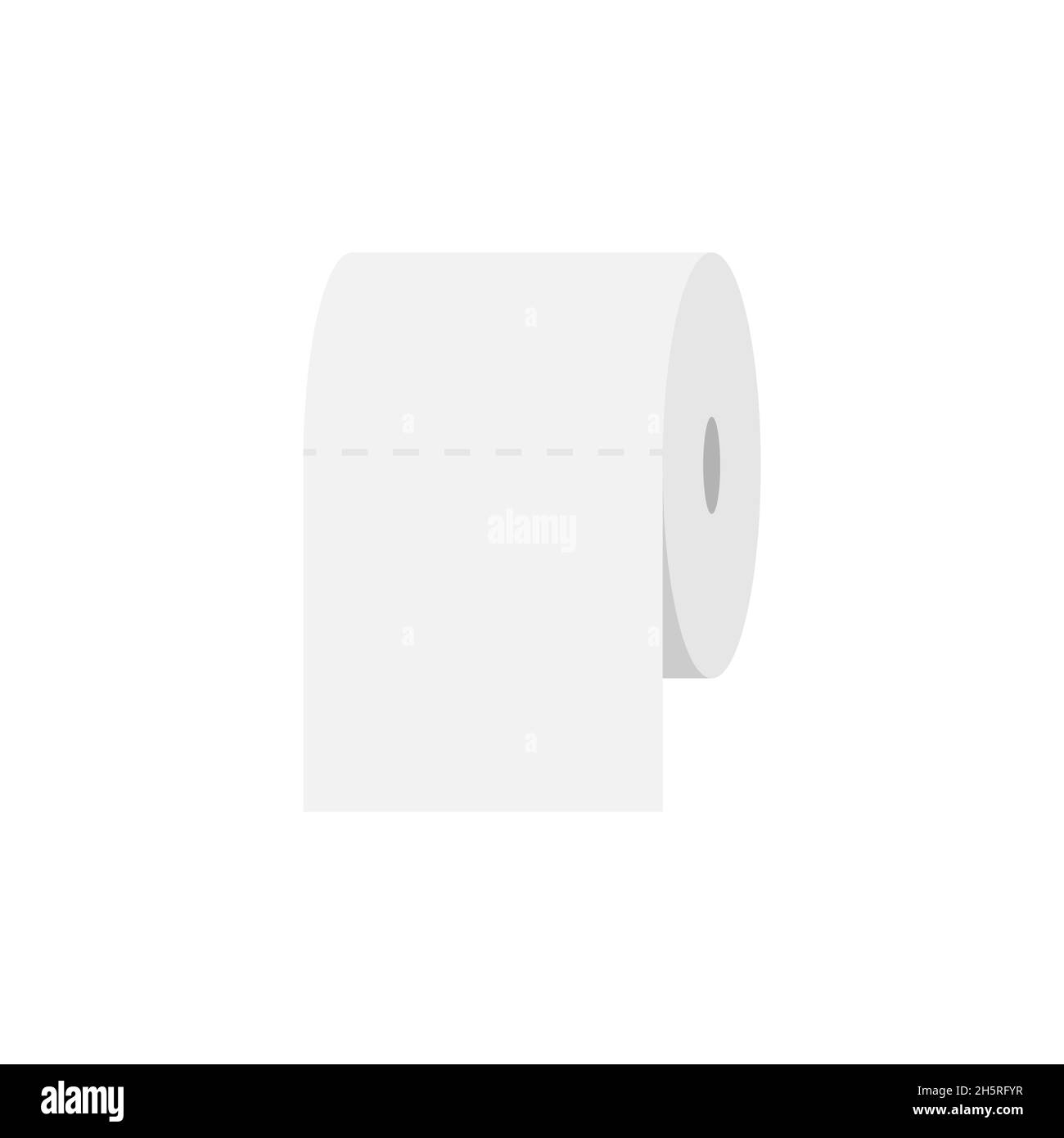 Toilettenpapier in flachem Stil auf weichem weißem Hintergrund. Flaches einfaches Vektorsymbol. Vektorgrafik Stock Vektor