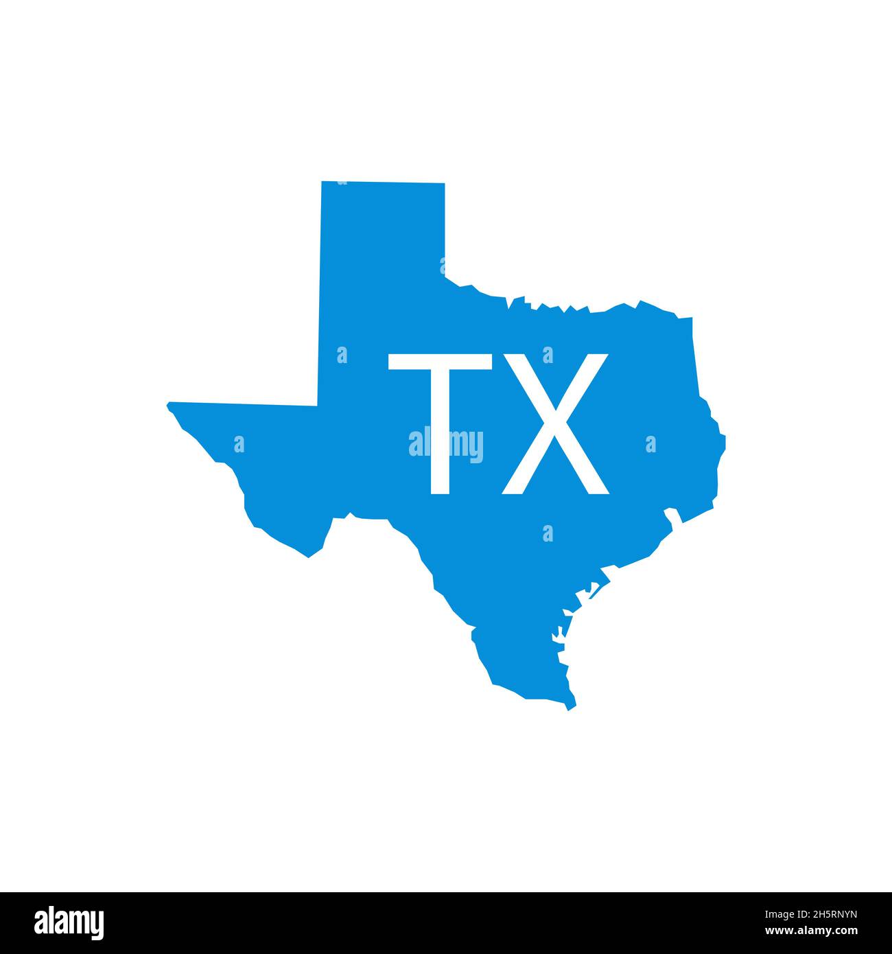Texas-Kartensymbol, USA-Kunstillustration. Vektor-isolierte Illustration. Stock Vektor