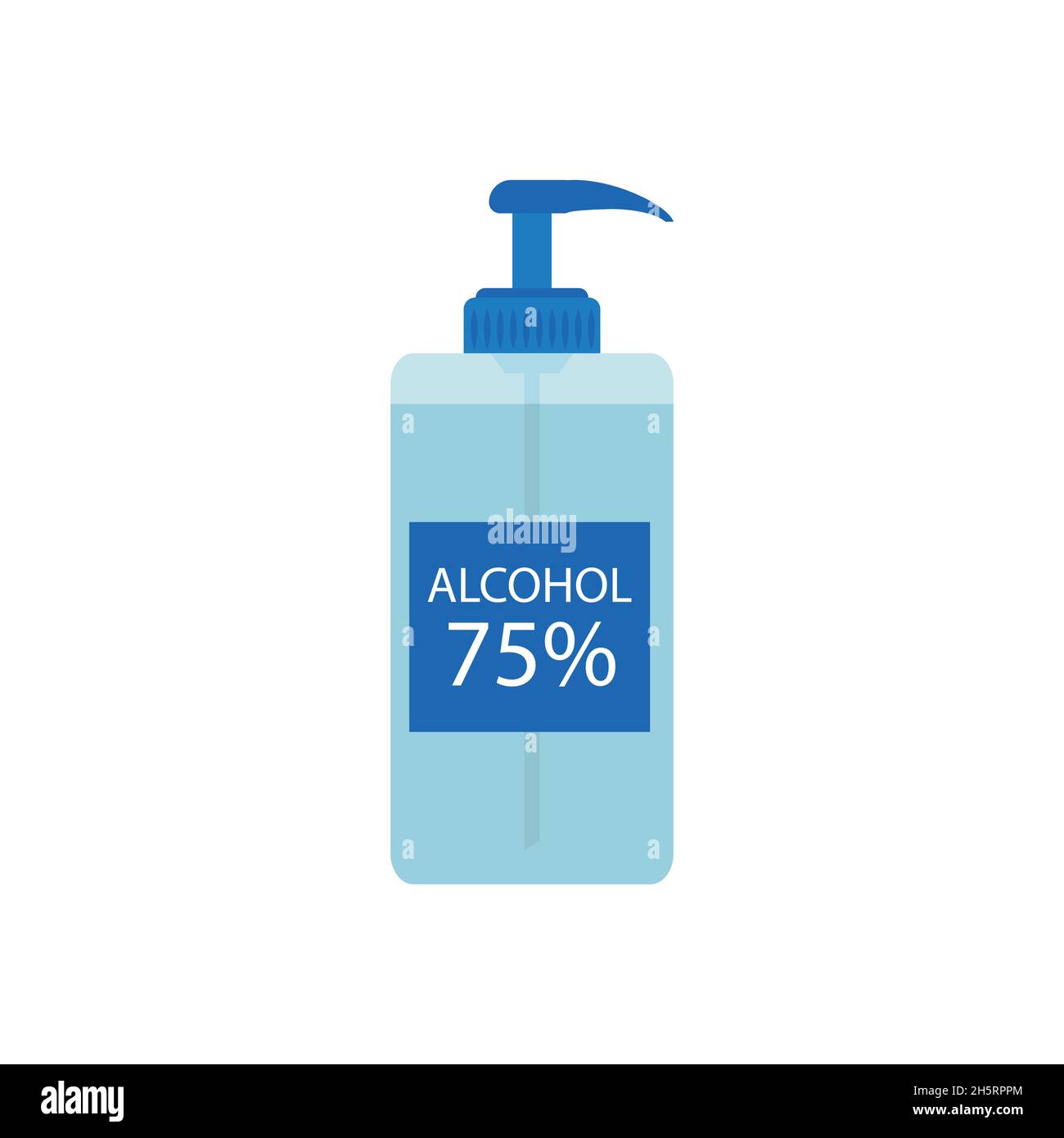 Desinfizierendes Alkoholgel in flacher Form. Vektor-isolierte Illustration Stock Vektor