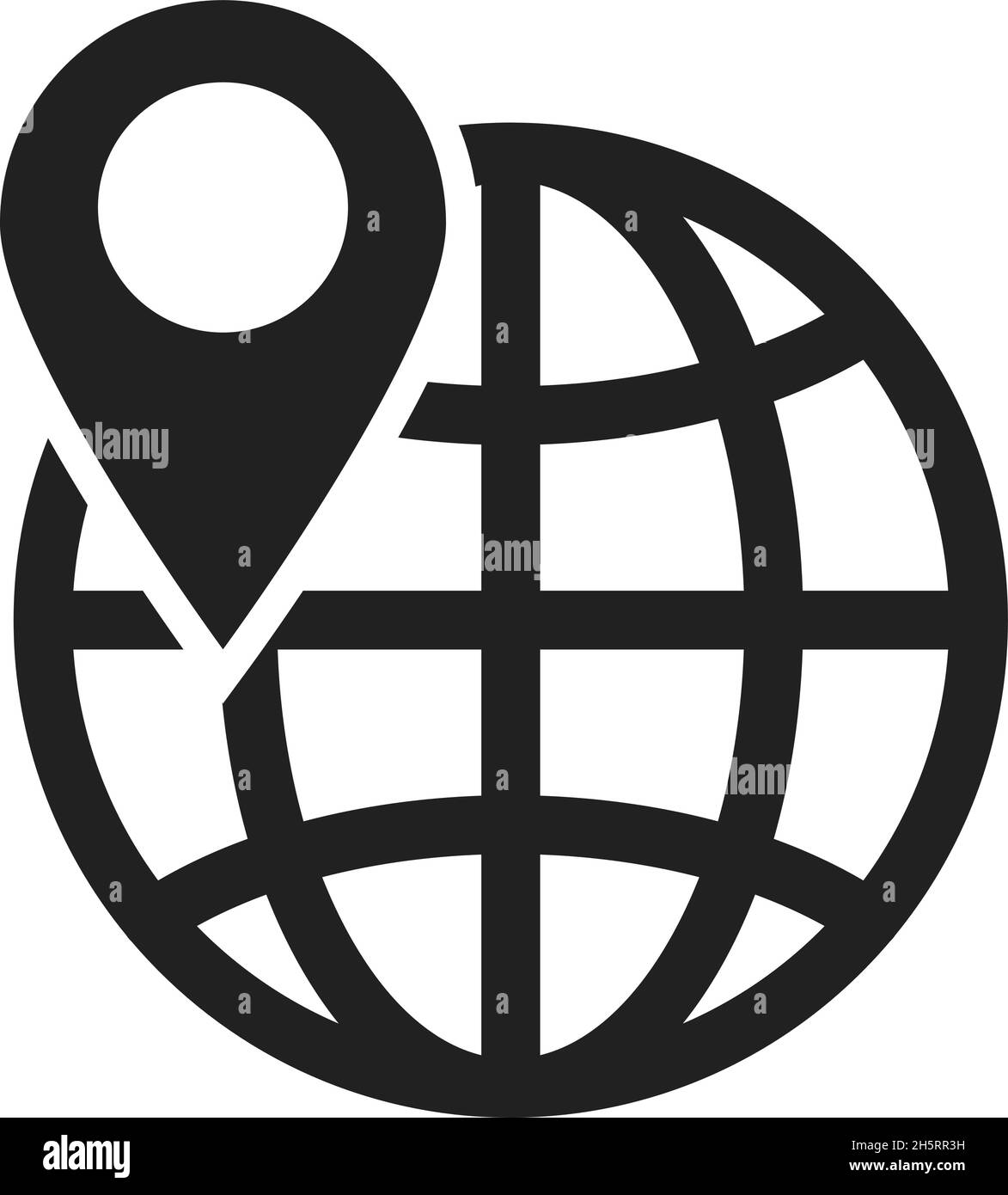 Welt- und Ortszeiger-Symbol im modernen Stil. Isoliertes Vektorgrafikdesign Stock Vektor