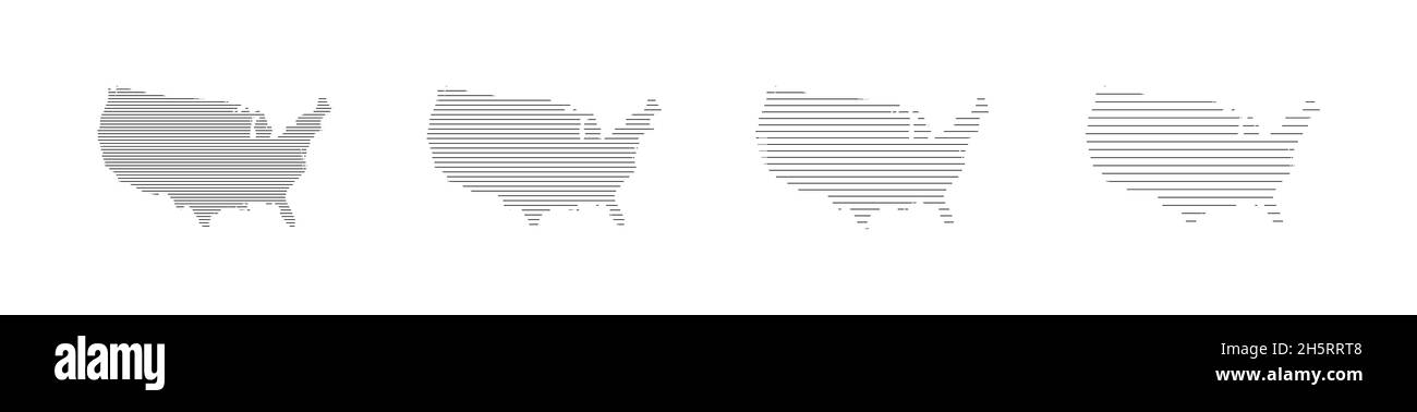 USA-Kartensymbol im Linienstil. Abstrakte isolierte Vektordarstellung Stock Vektor