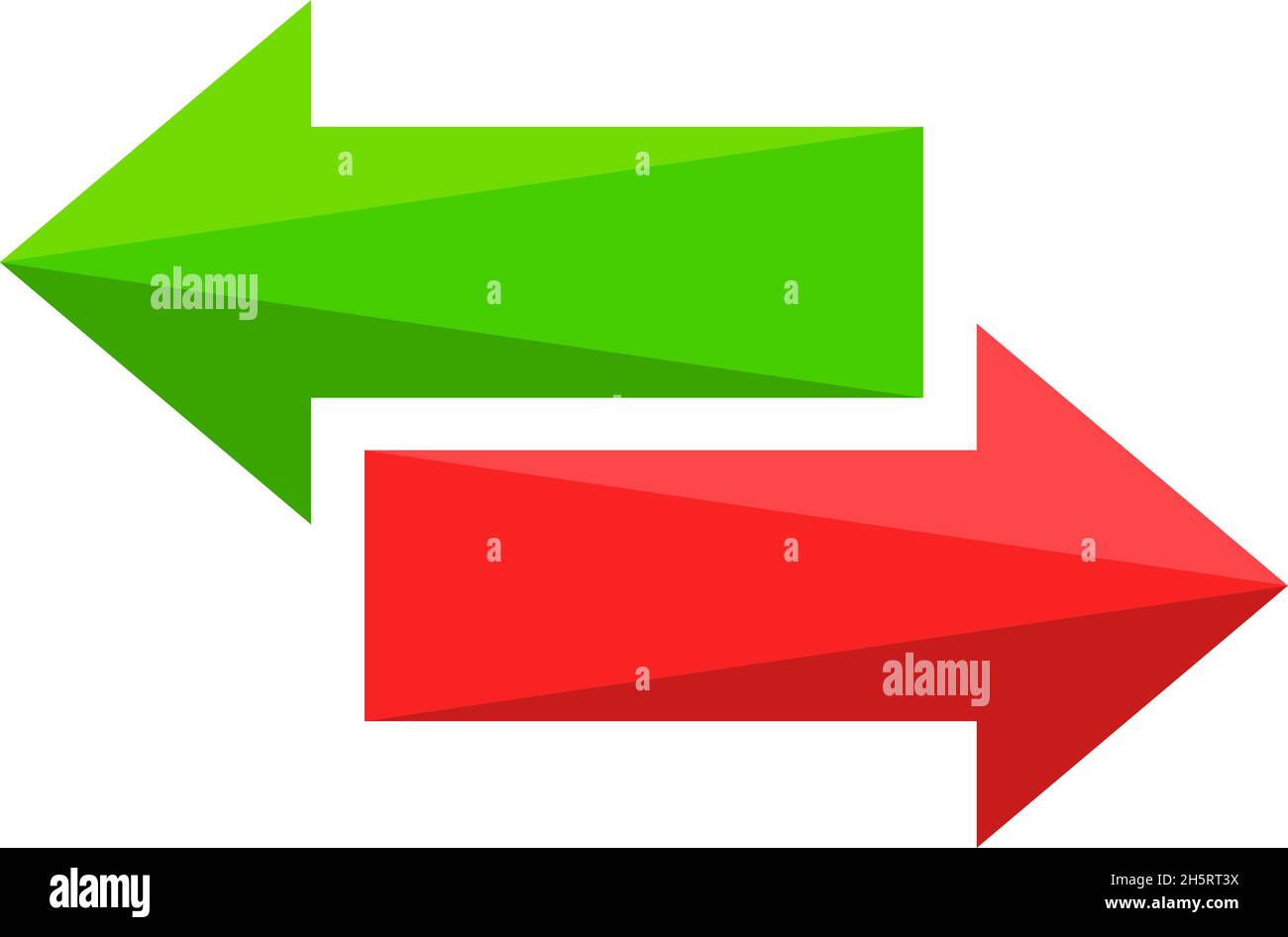 Pfeil links und rechts in flacher Ausführung. Vektor-issolierte Illustration für Webdesign Stock Vektor