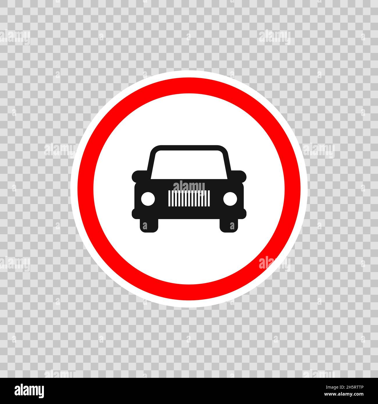 Verkehrszeichenbegrenzung. Auto-Symbol in flacher Form auf transparentem Hintergrund. Vektorgrafik Stock Vektor