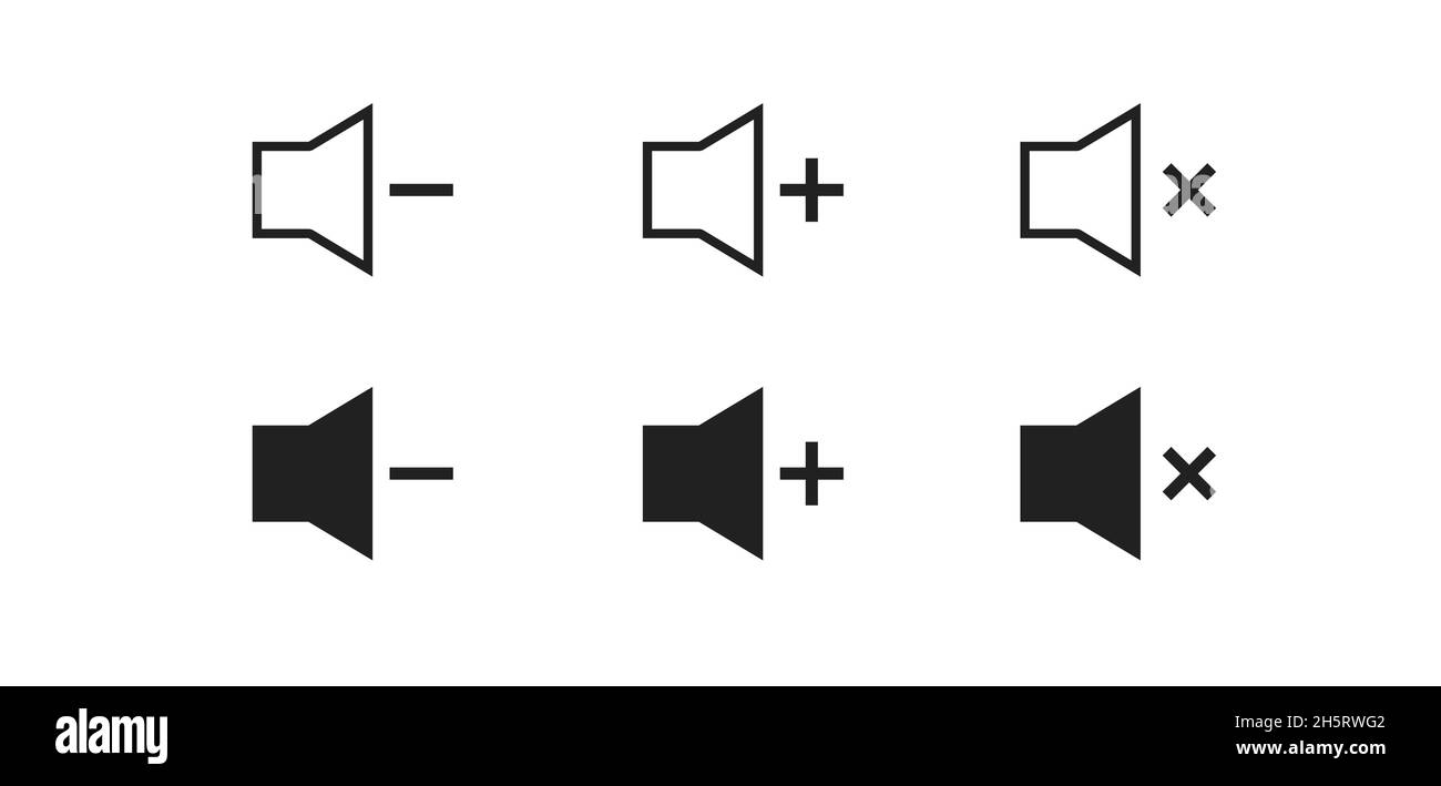 Symbol für die eingestellte Lautstärke. Isolierte Vektorgrafik für Audio-Tasten für Web- und App-Design. Stock Vektor