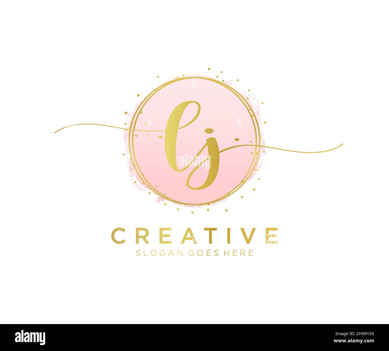LJ feminines Logo. Verwendbar für Natur, Salon, Spa, Kosmetik und Beauty Logos. Flaches Vektor-Logo-Design-Template-Element. Stock Vektor