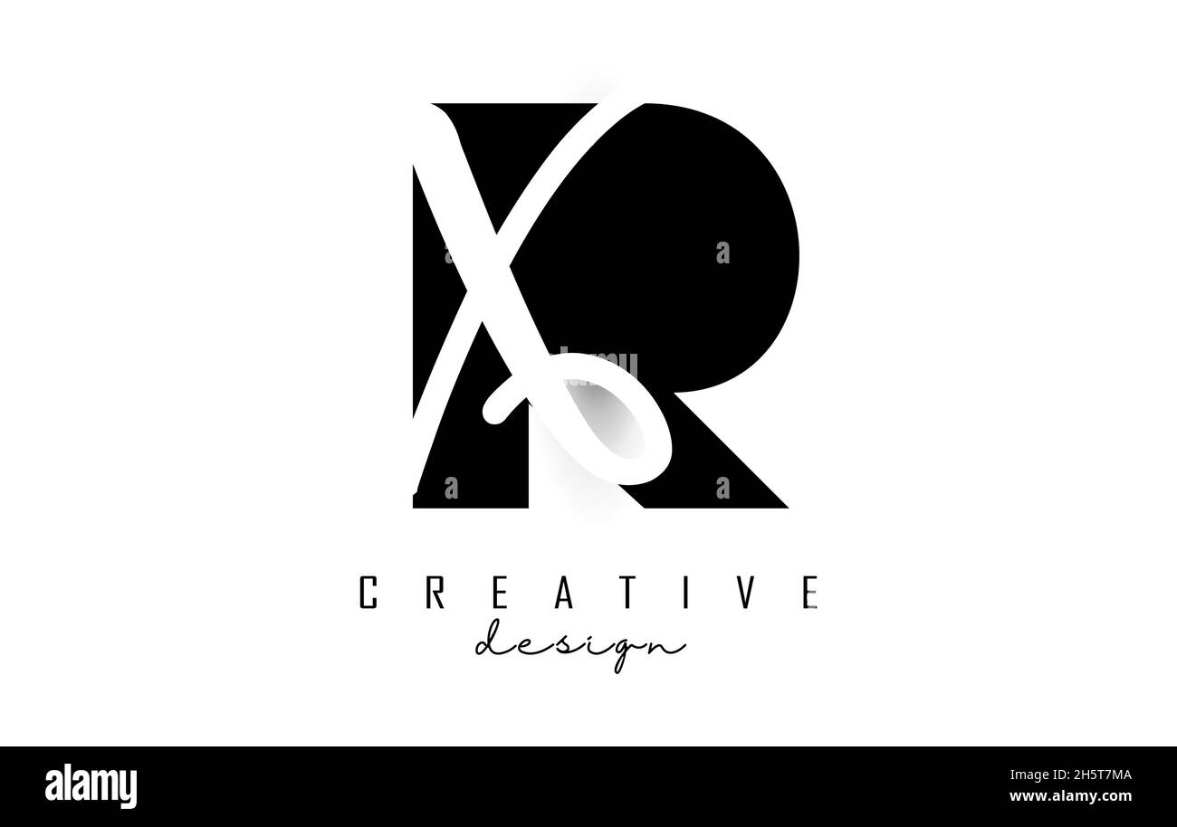 Buchstaben RX-Logo mit minimalistischem Design. Buchstaben R und X mit geometrischer und handschriftlicher Typografie. Kreative Vektor-Illustration mit Buchstaben. Stock Vektor