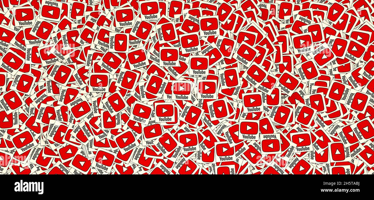 youtube-Bilder, youtube-Hintergrunddesigns Stockfoto