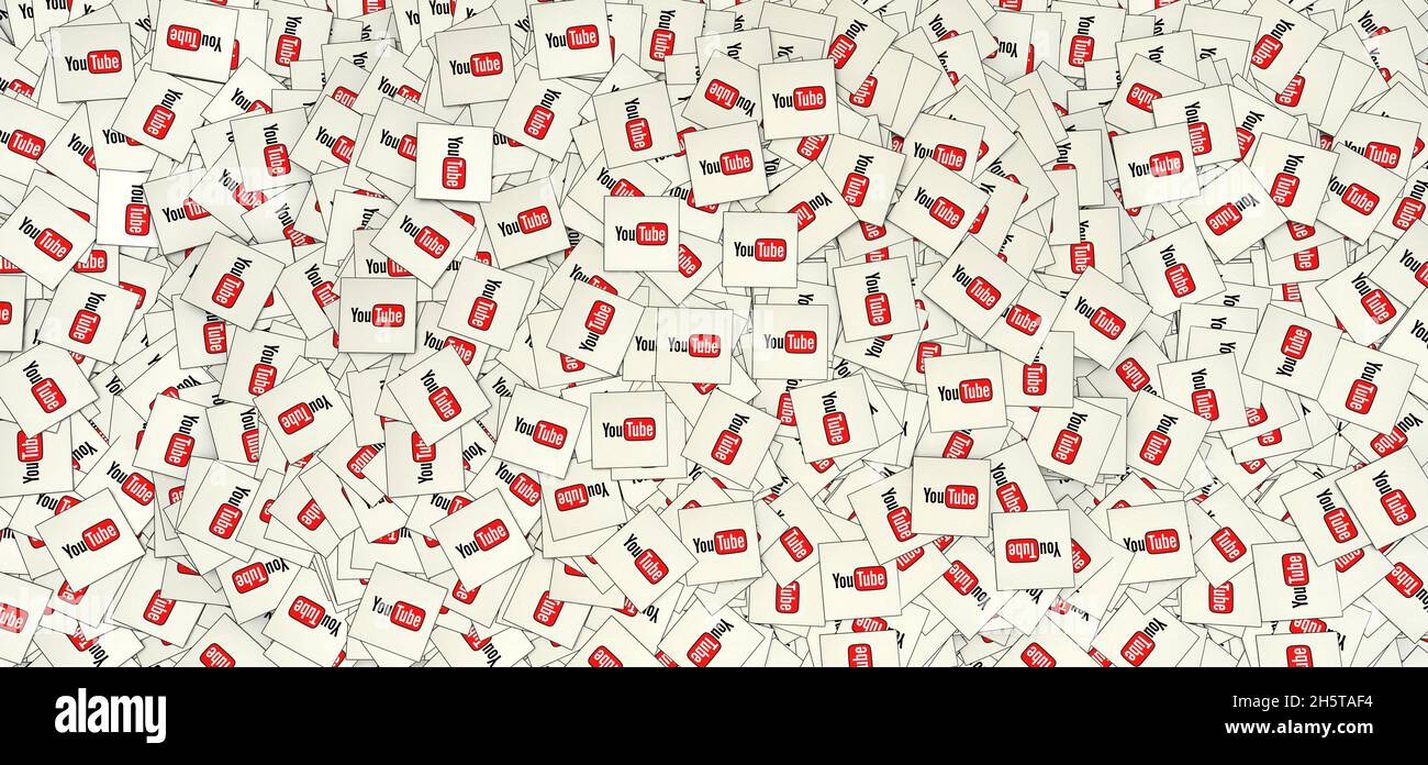 youtube-Bilder, youtube-Hintergrunddesigns Stockfoto