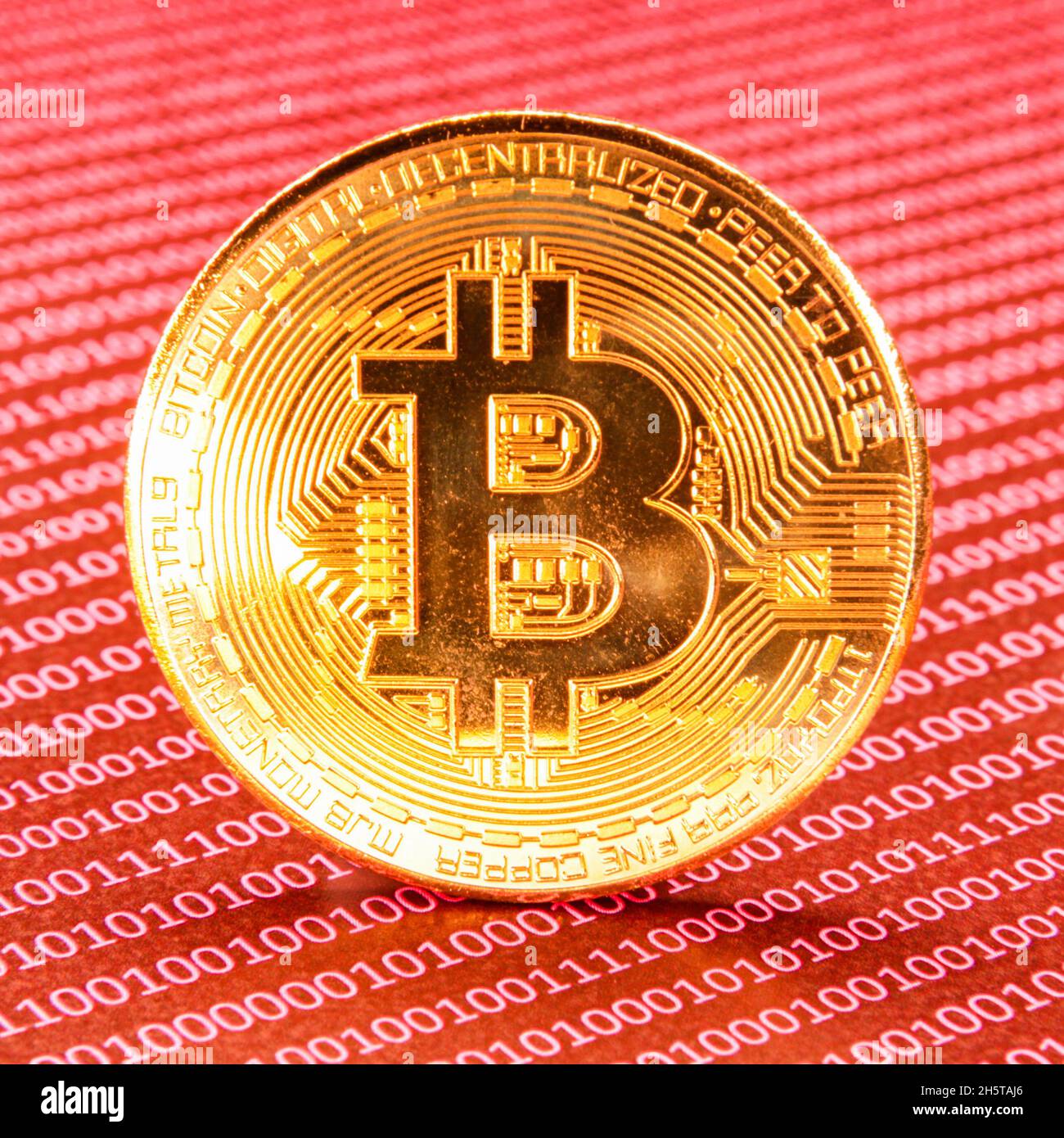 Bitcoin BTC Münze digitale Krypto Währung Stockfoto