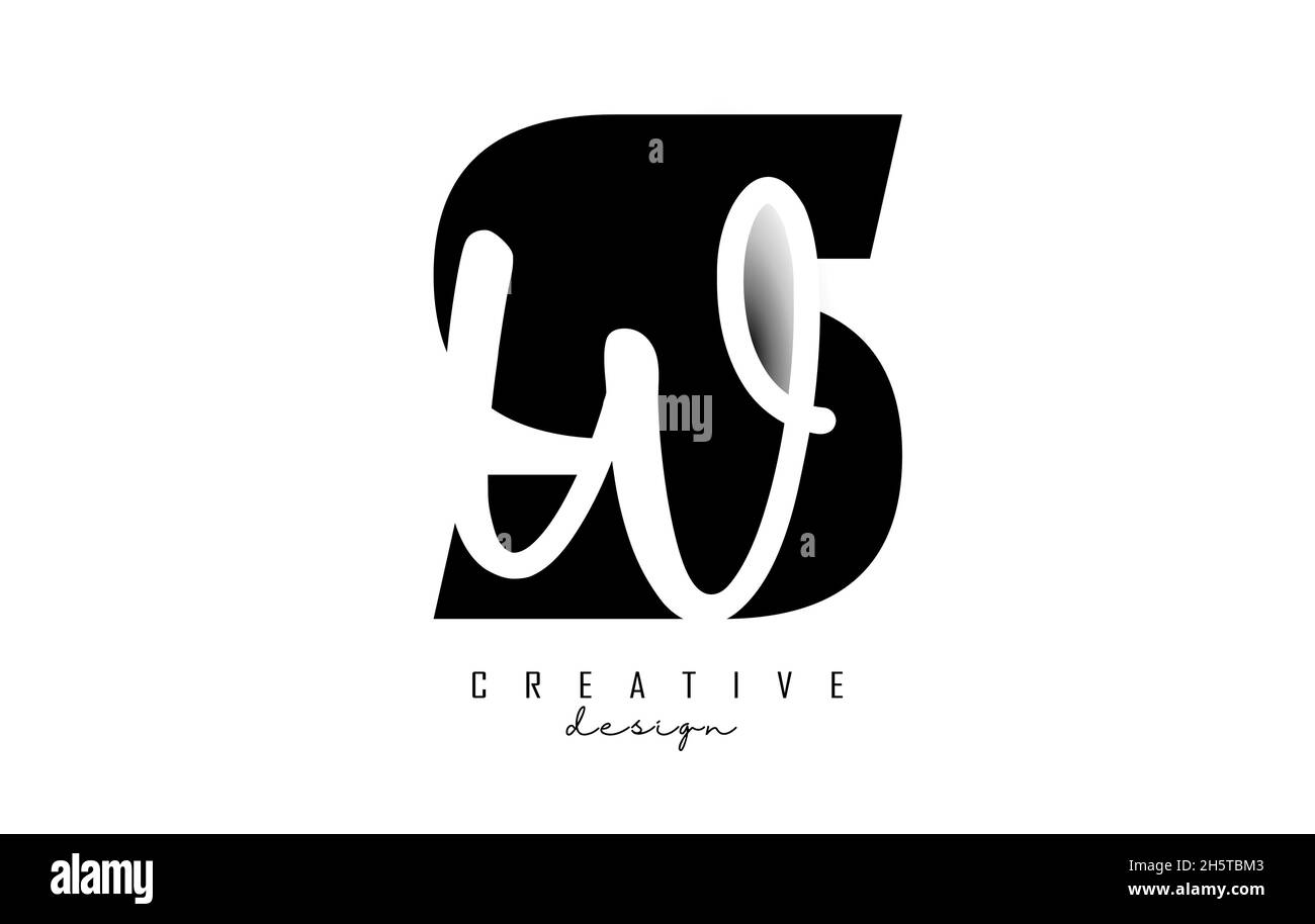 Buchstaben SW-Logo in minimalistischem Design. Buchstaben S und W mit geometrischer und handschriftlicher Typografie. Kreative Vektor-Illustration mit Buchstaben. Stock Vektor