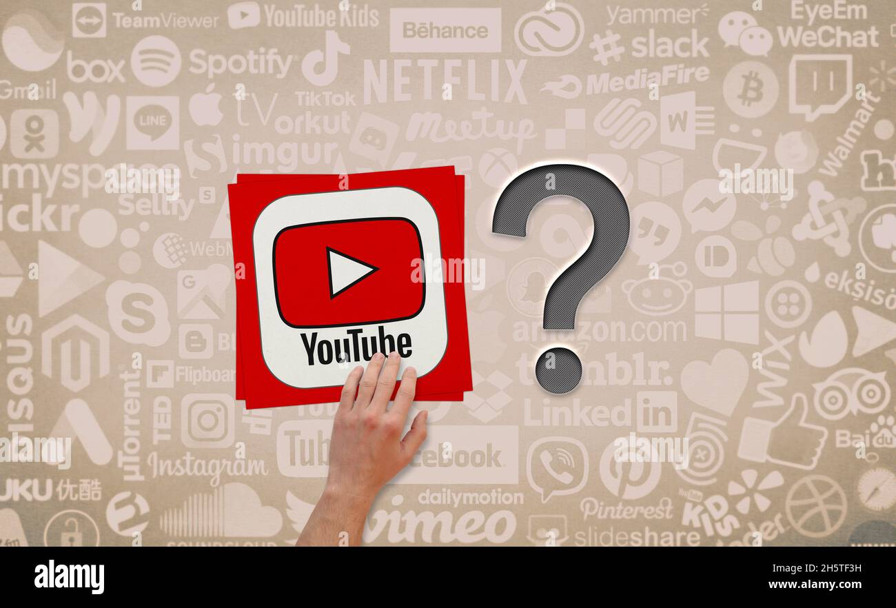 youtube-Bilder, youtube-Hintergrunddesigns Stockfoto