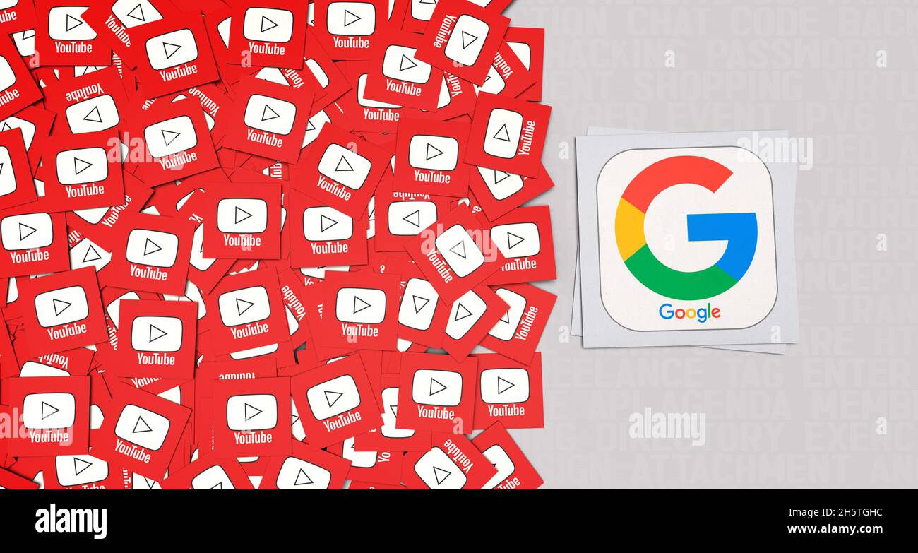 youtube-Bilder, youtube-Hintergrunddesigns Stockfoto