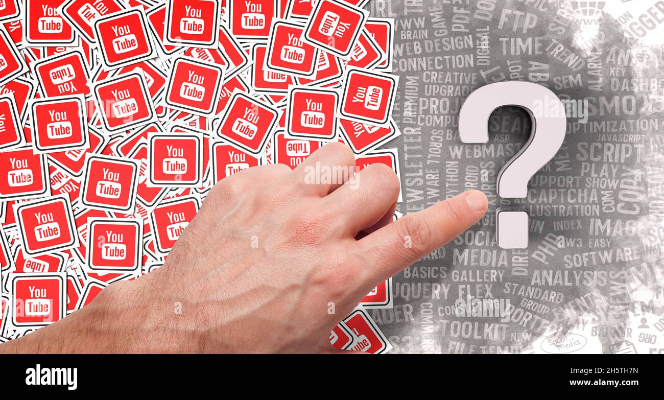 youtube-Bilder, youtube-Hintergrunddesigns Stockfoto