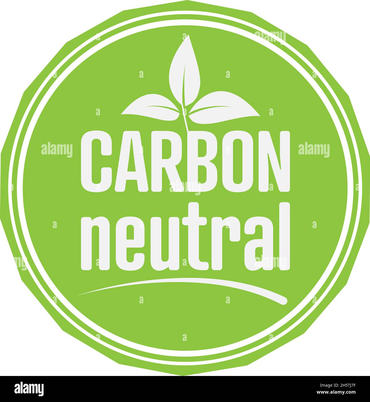 Grüne DARSTELLUNG DES KOHLENSTOFFNEUTRALEN Etiketts oder des Versiegelungsvektors Stock Vektor