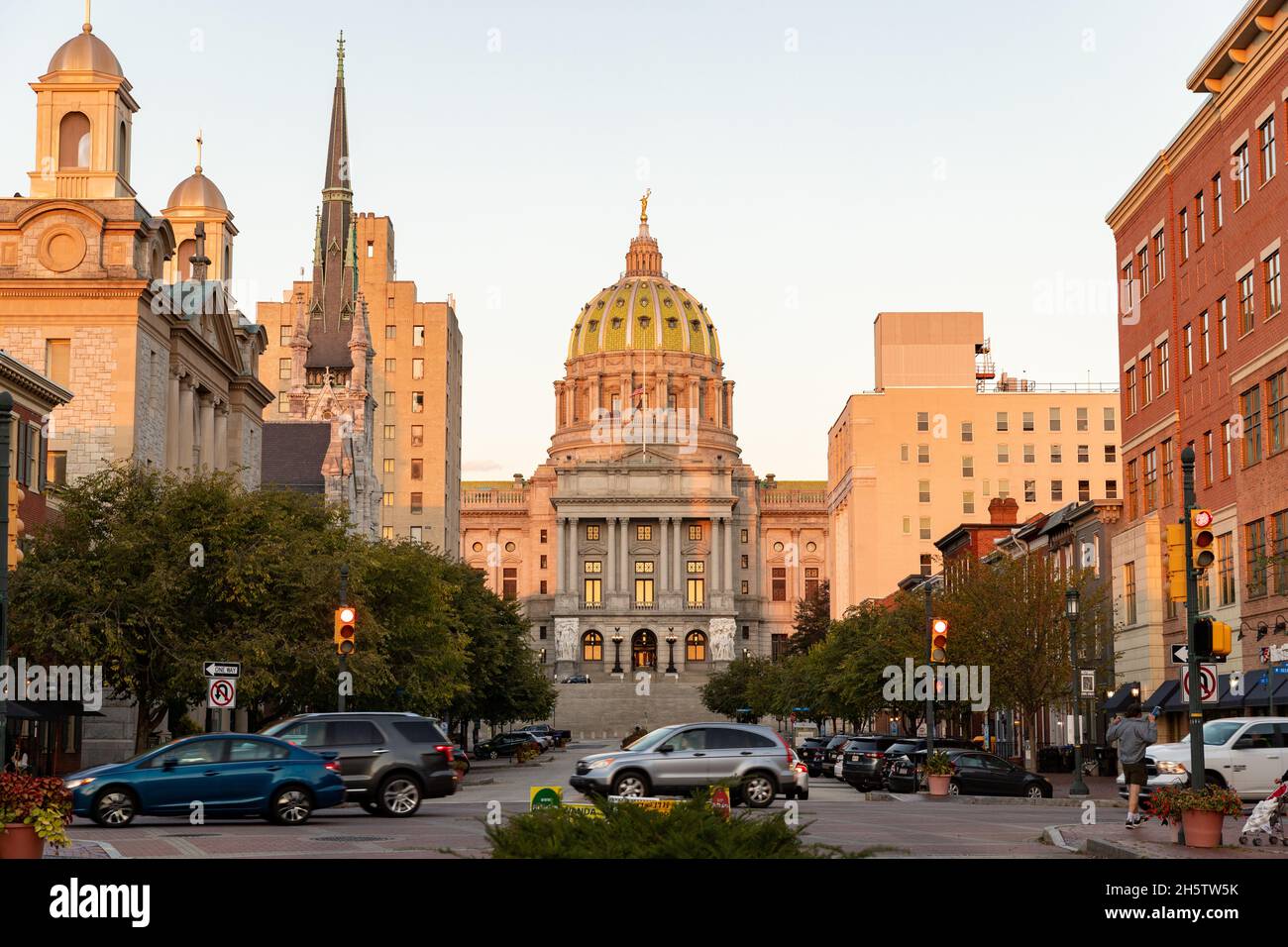 Harrisburg, PA - 21. Oktober 2021: Das Pennsylvania State Capitol Building Stockfoto