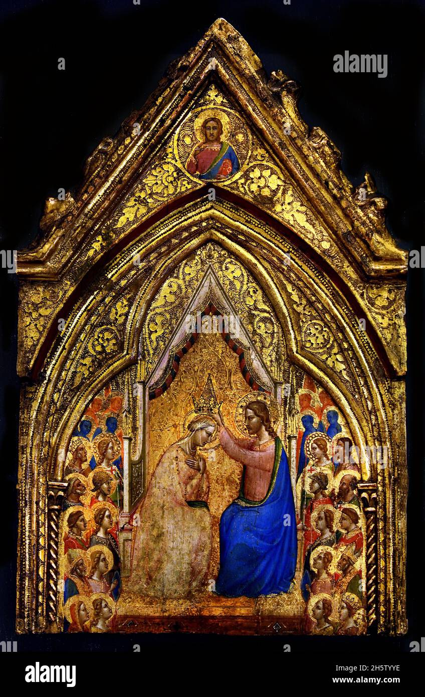 Krönung der Jungfrau Maria 1330 - 1339 von Daddi Bernardo, 1290 ca./ 1348, Italien, Italienisch, Stockfoto