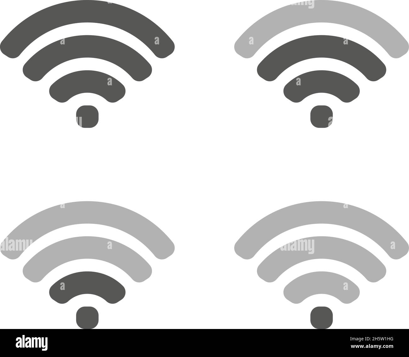 wifi-Symbol mit verschiedenen Signalen, Vektordarstellung Stock Vektor