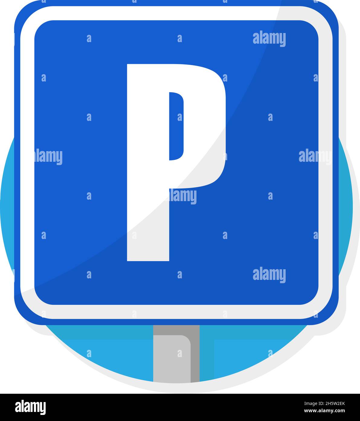 Metall-Schild Parkplatz mit Schatten in der Wohnung Stock Vektor