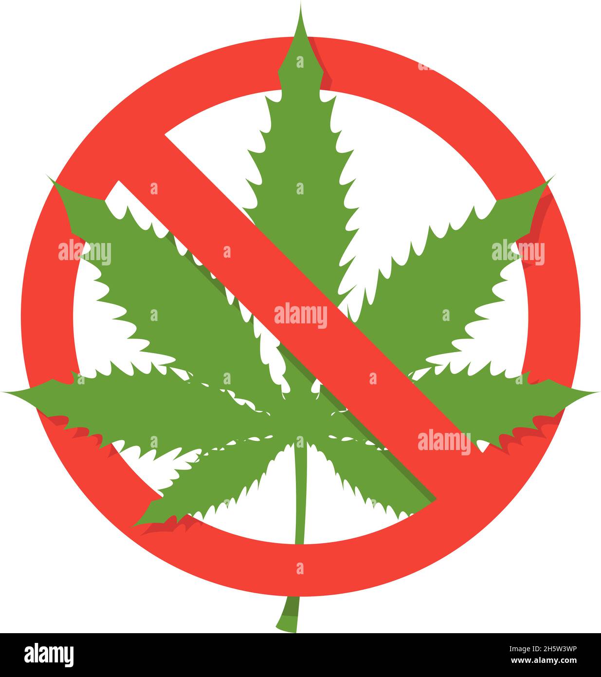 Keine Drogen, kein Marihuana-Vektor im flachen Stil Stock Vektor