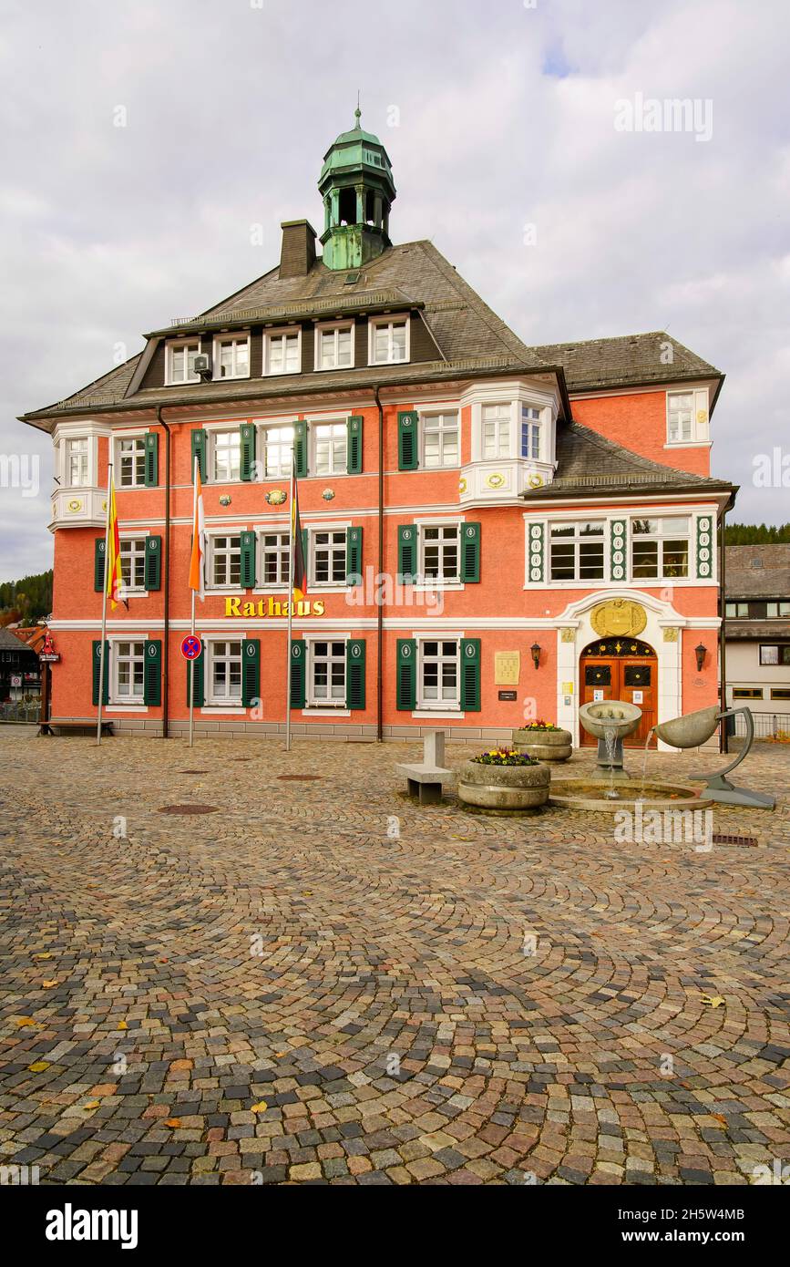 Rathaus in Lenzkirch, Baden-Württemberg, Deutschland. Stockfoto