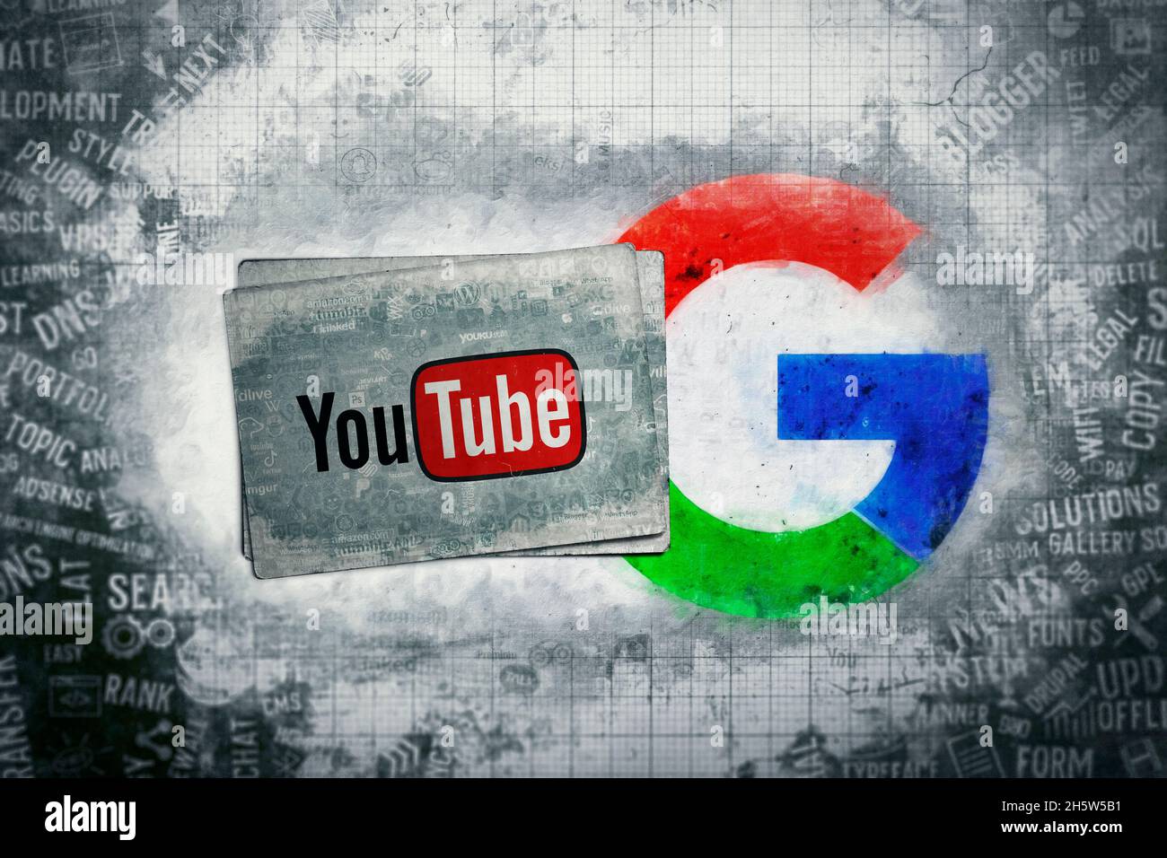 youtube-Bilder, youtube-Hintergrunddesigns Stockfoto