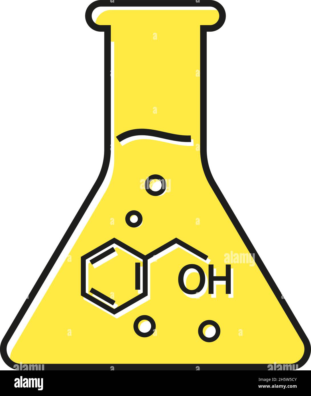 Reagenzglas mit Symbol für Vektor-Ebene der chemischen Formel Stock Vektor