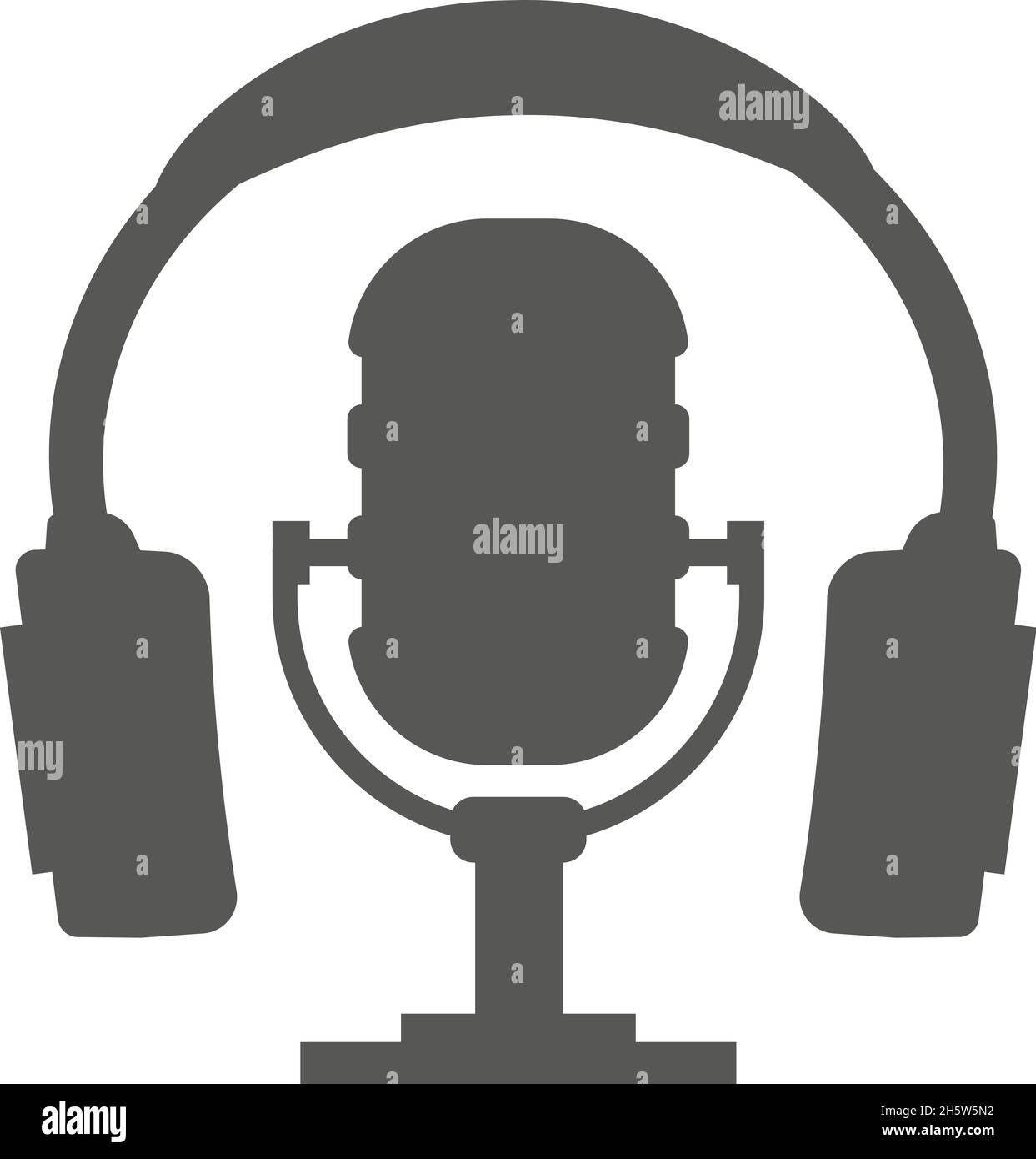 Symbol für das Radiosymbol, Mikrofon und Kopfhörer, Vektorgrafik Stock Vektor