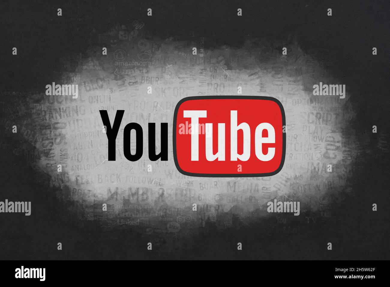 youtube-Bilder, youtube-Hintergrunddesigns Stockfoto