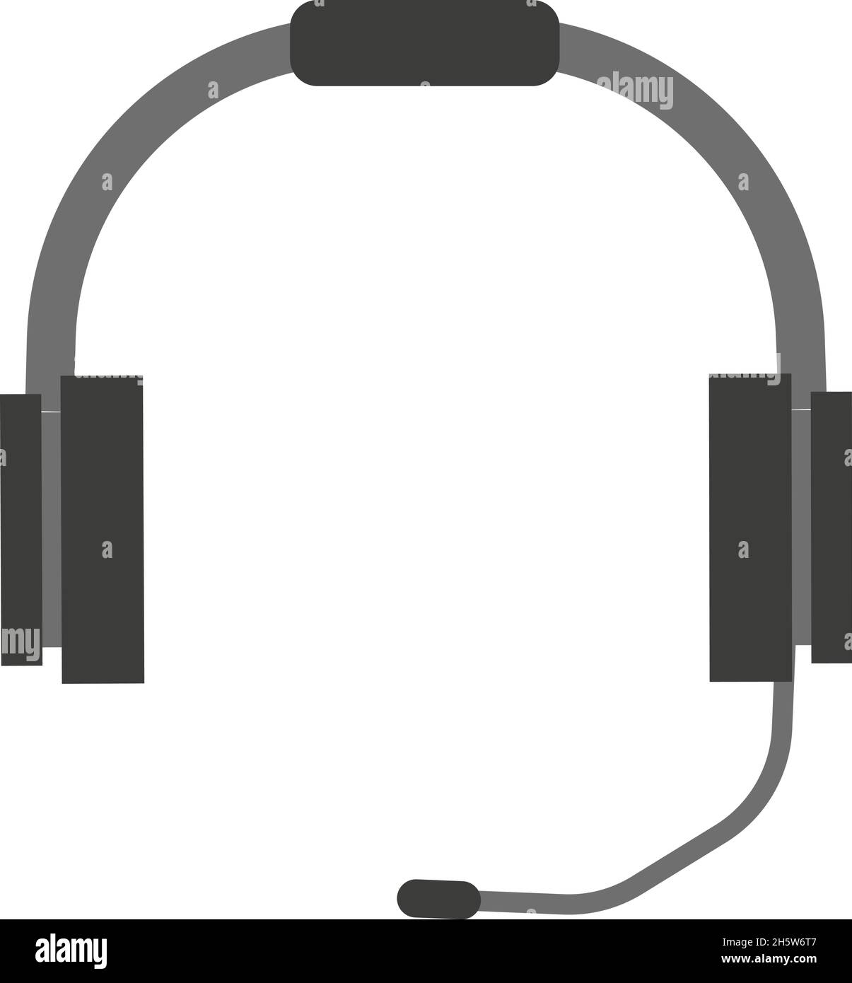Kopfhörer und Mikrofon technische Unterstützung in flachem Stil, Vektor Stock Vektor