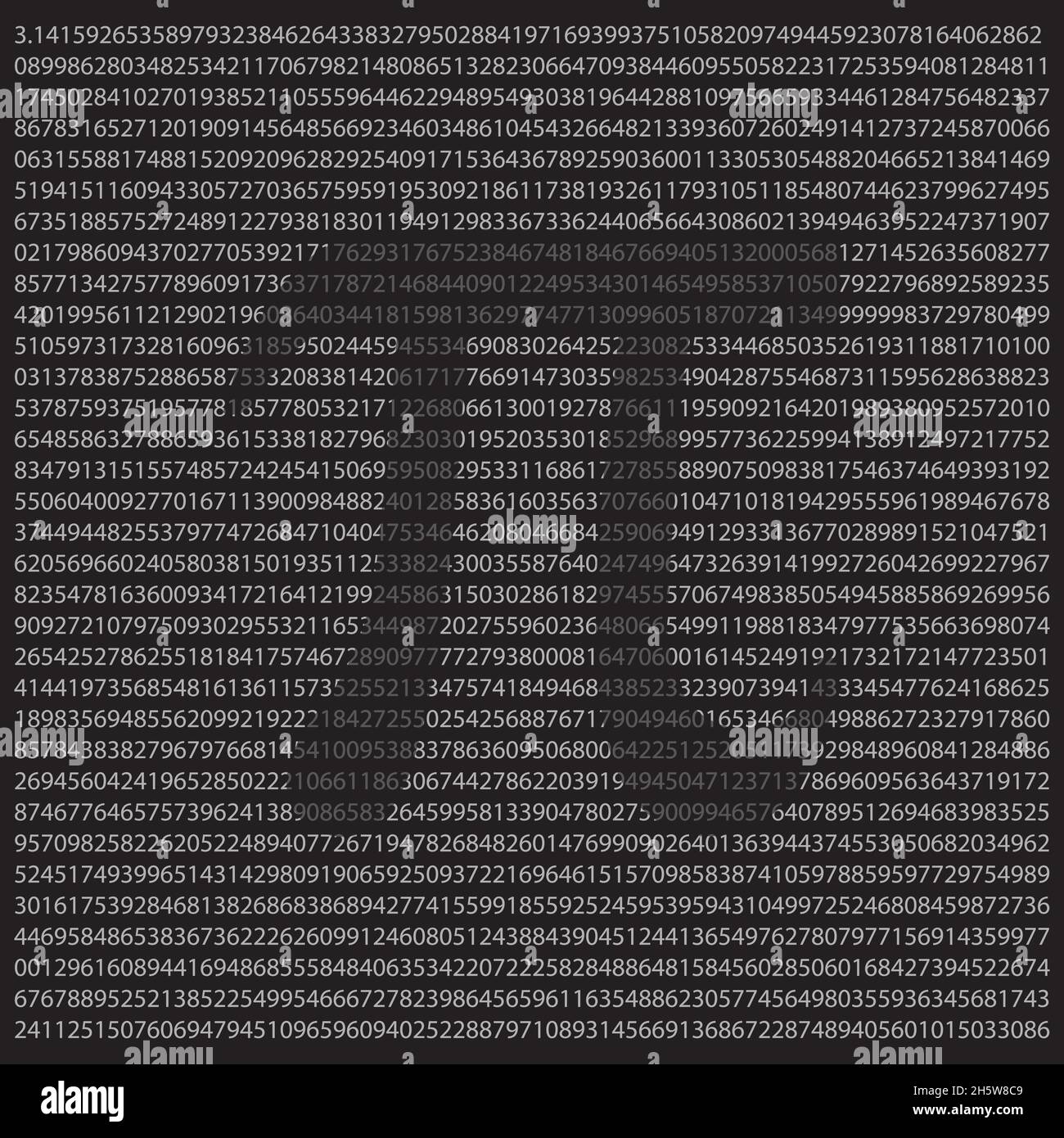 PI, mathematischer Hintergrund. Schwarzes Muster. Vintage-Vektorgrafik Stock Vektor PI, mathematischer Hintergrund. Schwarzes Muster. Vintage-Vektorgrafik Stock Vektor
