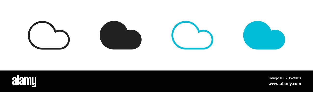 Symbol für das Festlegen des Cloud-Netzwerkspeichers auf weißem Hintergrund. Technologie Verwölkt Vektorgrafik. Stock Vektor