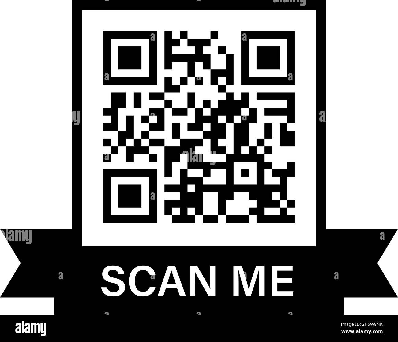 QR-Code. Rahmen für den Scan. Schwarzes Symbol auf weißem Hintergrund. Vektor für App und Webdesign Stock Vektor