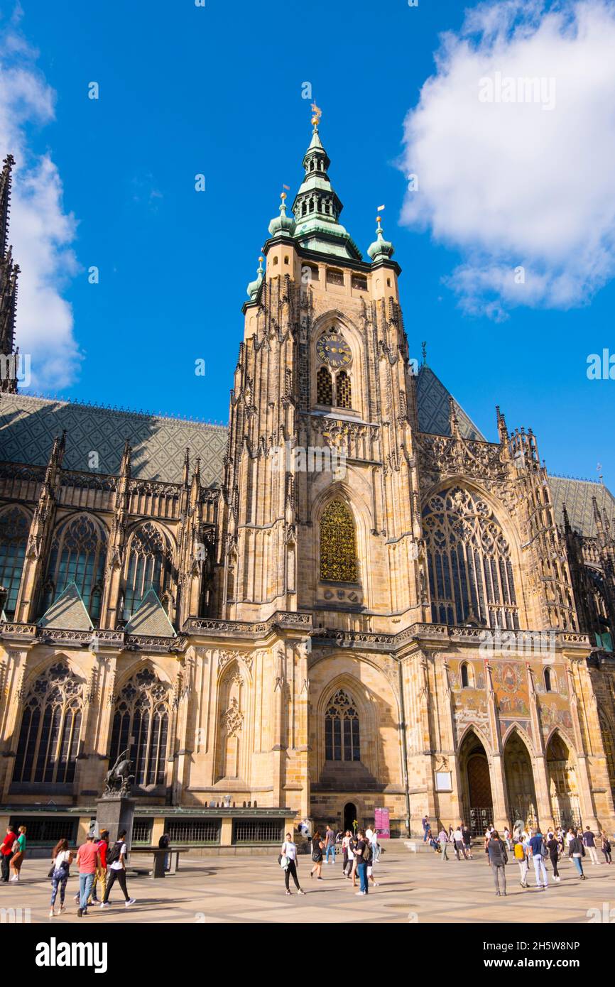 Katedrála Sv. Víta, Veitsdom, dritter Hof, Hrad, Schlossgebiet, Prag, Tschechische Republik Stockfoto