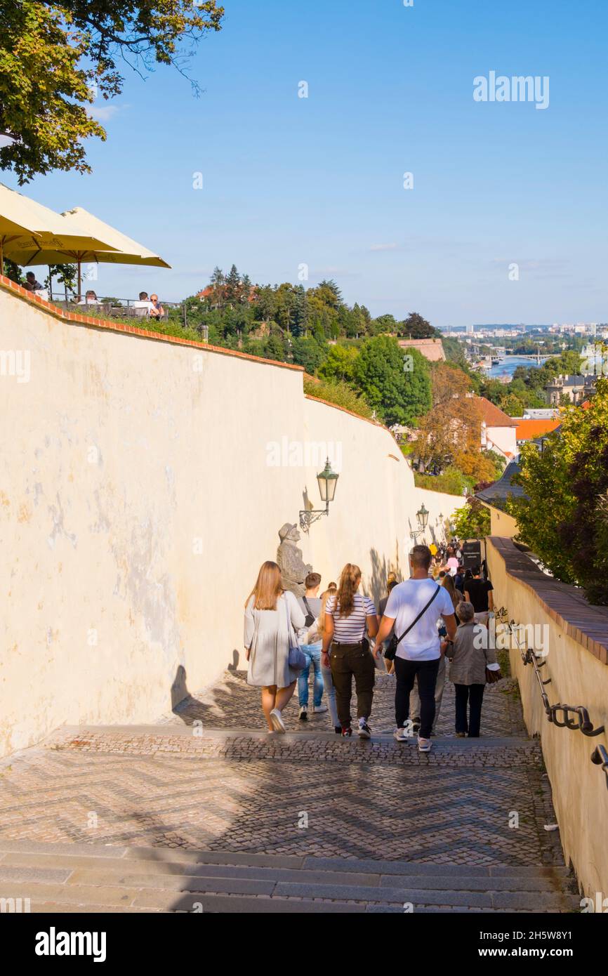 Staré zámecké schody, Alte Burgtreppe, zwischen Hradcany und Mala Strana, Prag, Tschechische Republik Stockfoto