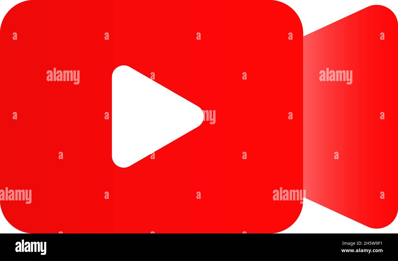 Symbol für Live-Kamera isoliert. Rote Vector-Taste für soziale Medien Stock Vektor