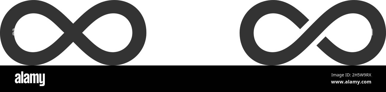 Logo mit unendlich-Schleife. Für immer isoliertes Symbol. Vektorgrafik flach Stock Vektor