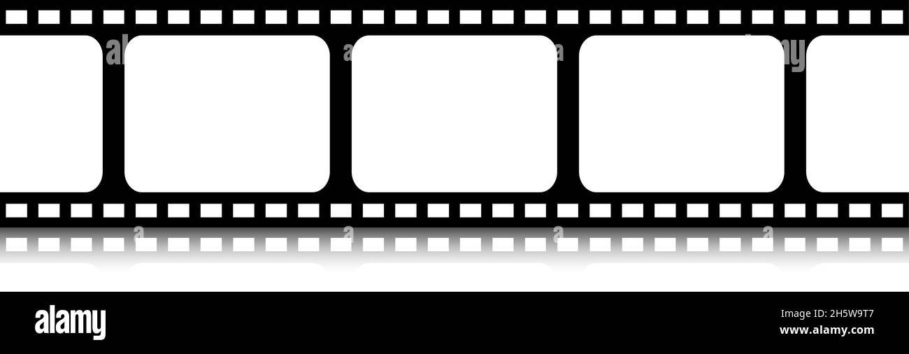 Filmstreifen nahtloser Hintergrund in flachem Stil mit Schatten. Vektorgrafik Stock Vektor
