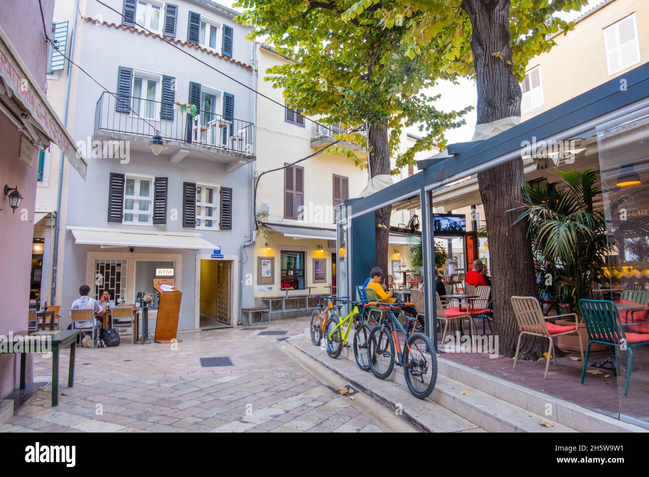 Cafe bar Cult, Altstadt, Zadar, Kroatien Stockfoto