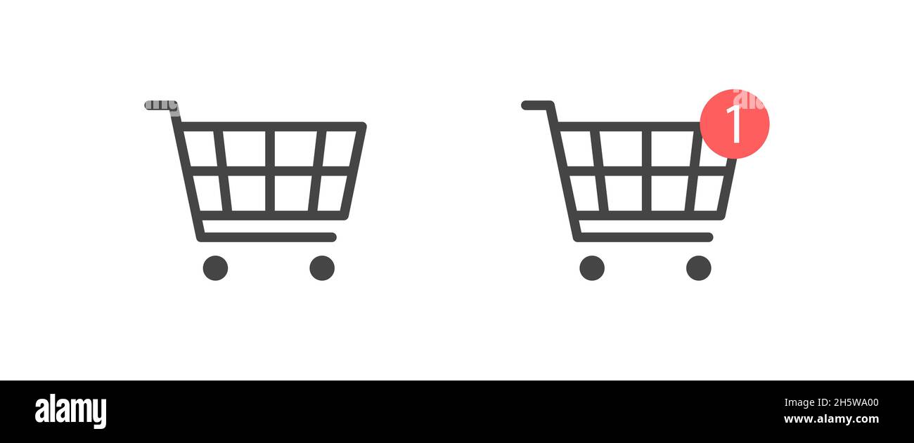 Einkaufssymbole. Online-Shopping kaufen. Vektorgrafik flache Illustration für Web-Marketing Stock Vektor