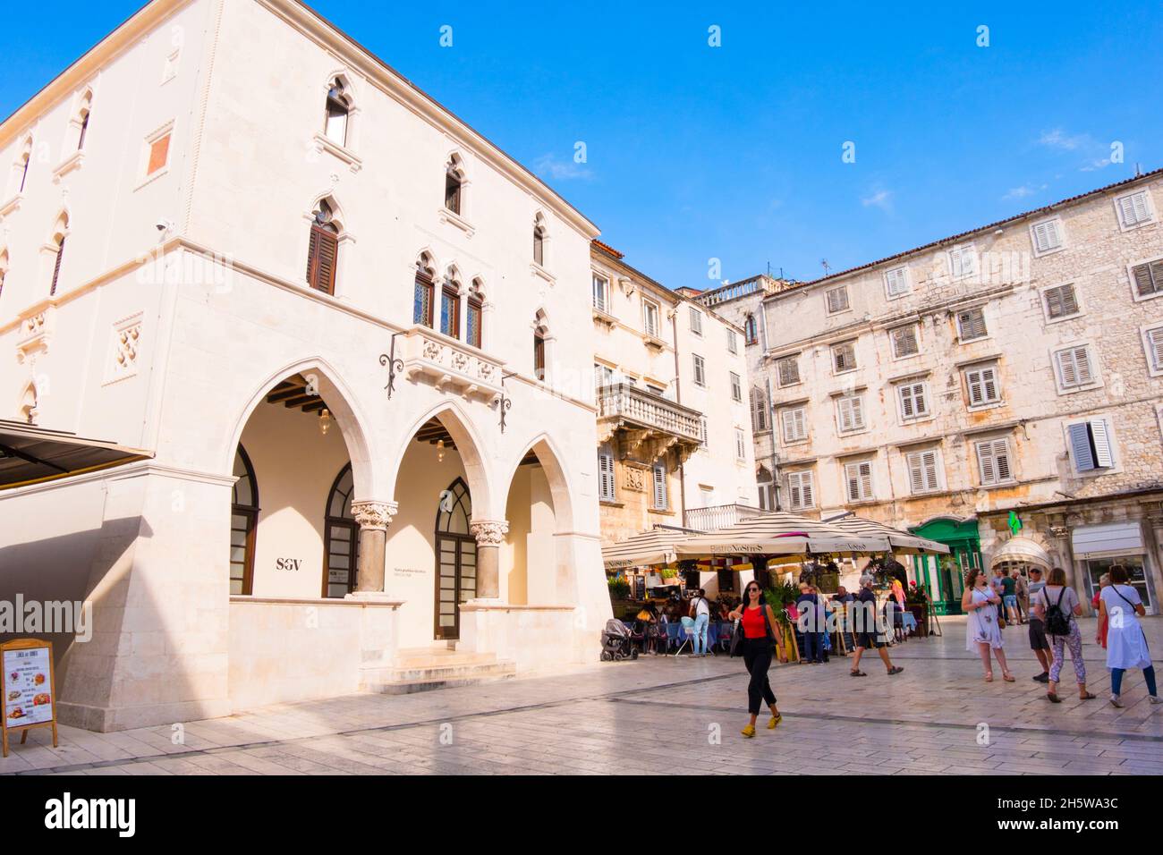 Narodni Trg, Grad, Altstadt, Split, Kroatien Stockfoto