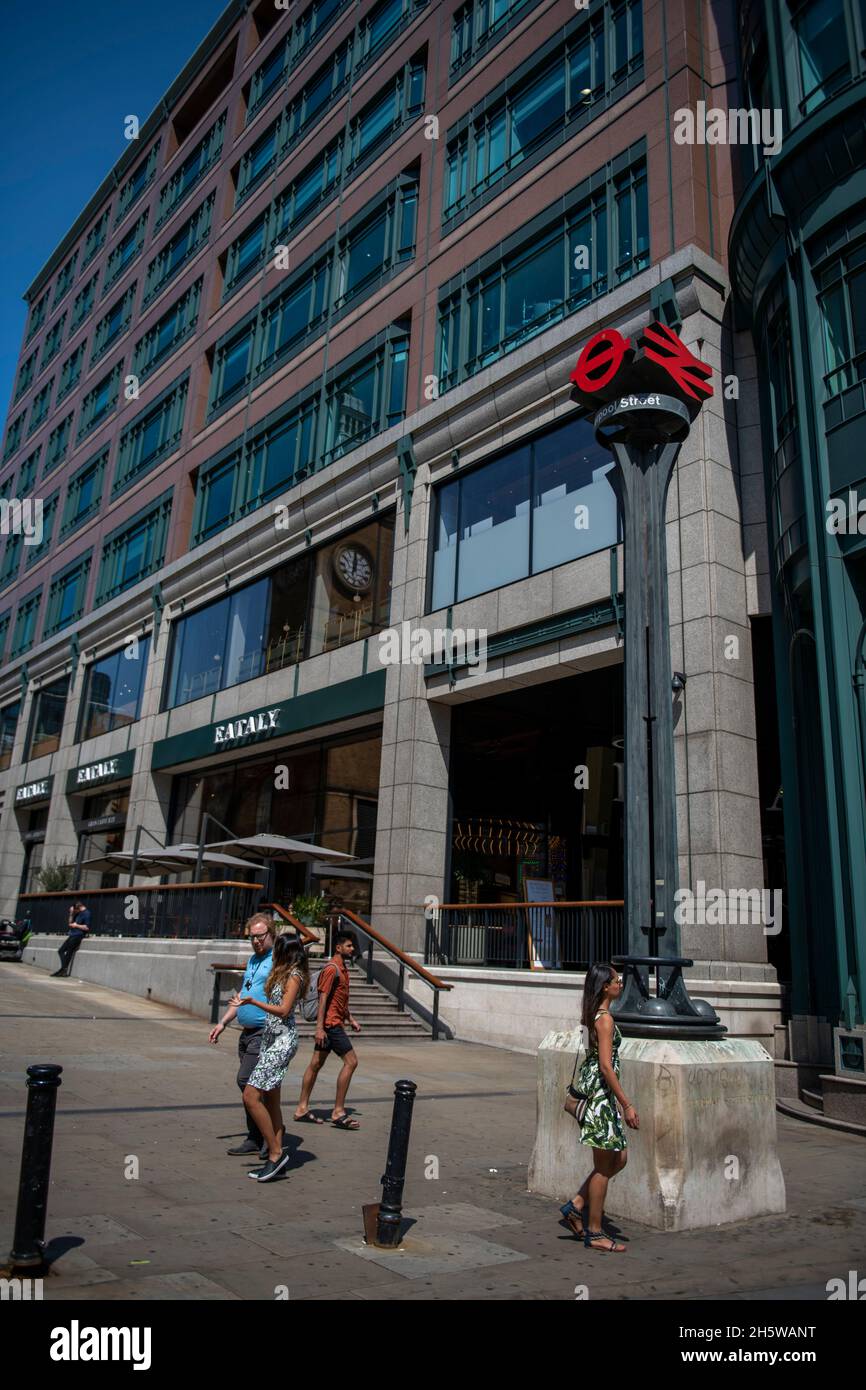 Eataly in London, eine italienische Lebensmittelhalle in der Nähe des Bahnhofs Liverpool Street Stockfoto