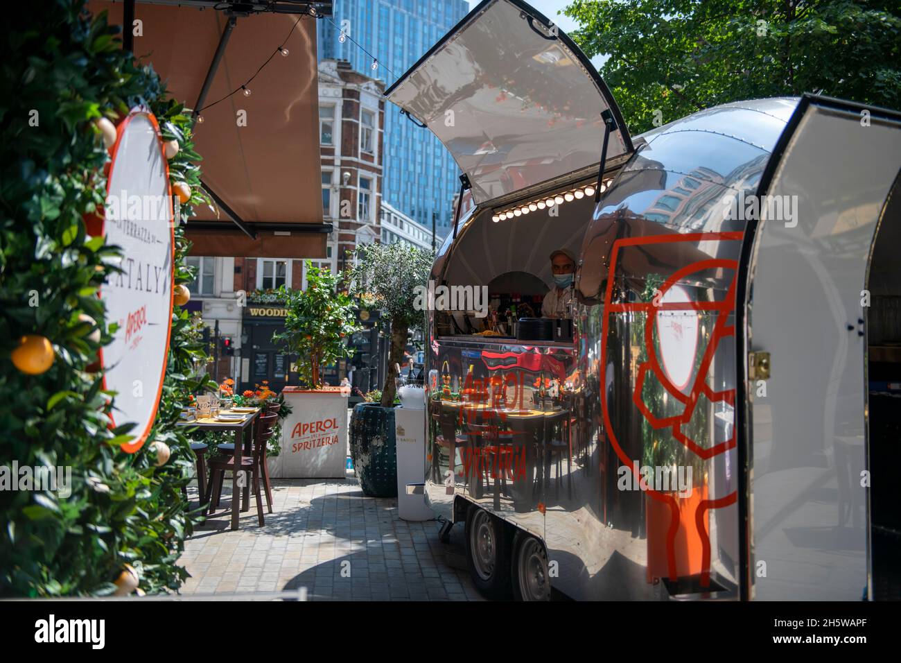 Eataly in London, eine italienische Lebensmittelhalle in der Nähe des Bahnhofs Liverpool Street Stockfoto