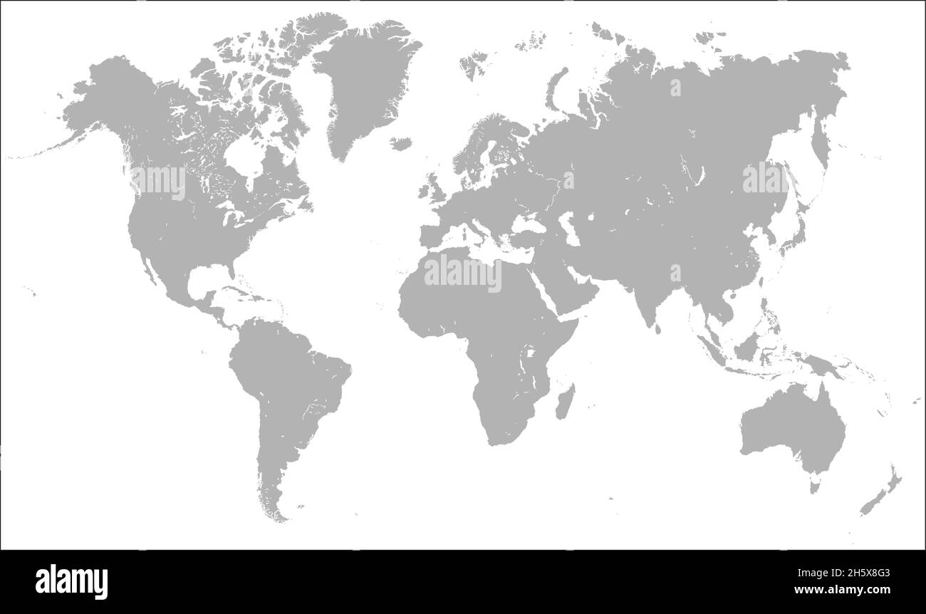 Vektor-Weltkarte mit Kontinenten Stock Vektor