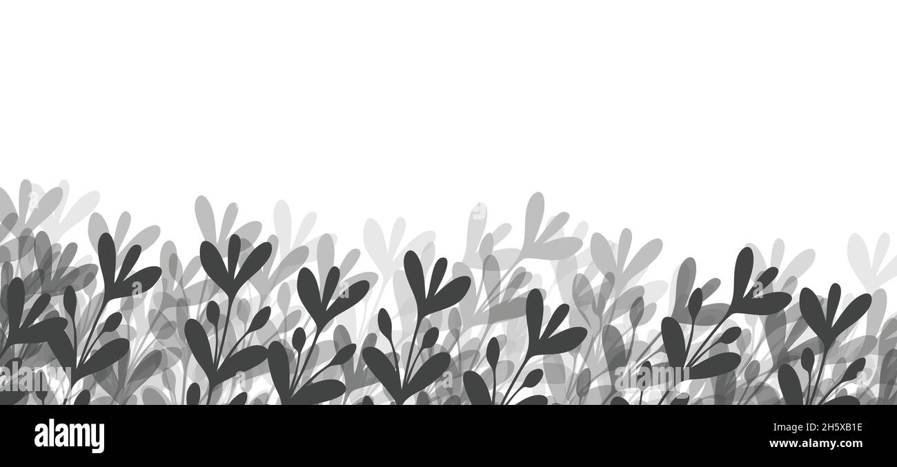 Florales Webbanner mit gezeichneten exotischen Blättern. Design mit Naturkonzept. Moderne florale Kompositionen mit Sommerzweigen. Vektorgrafik auf dem Stock Vektor