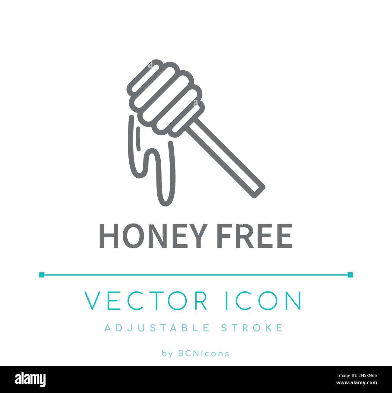 Honey Free Food Allergen Vector Line-Symbol Stock Vektor