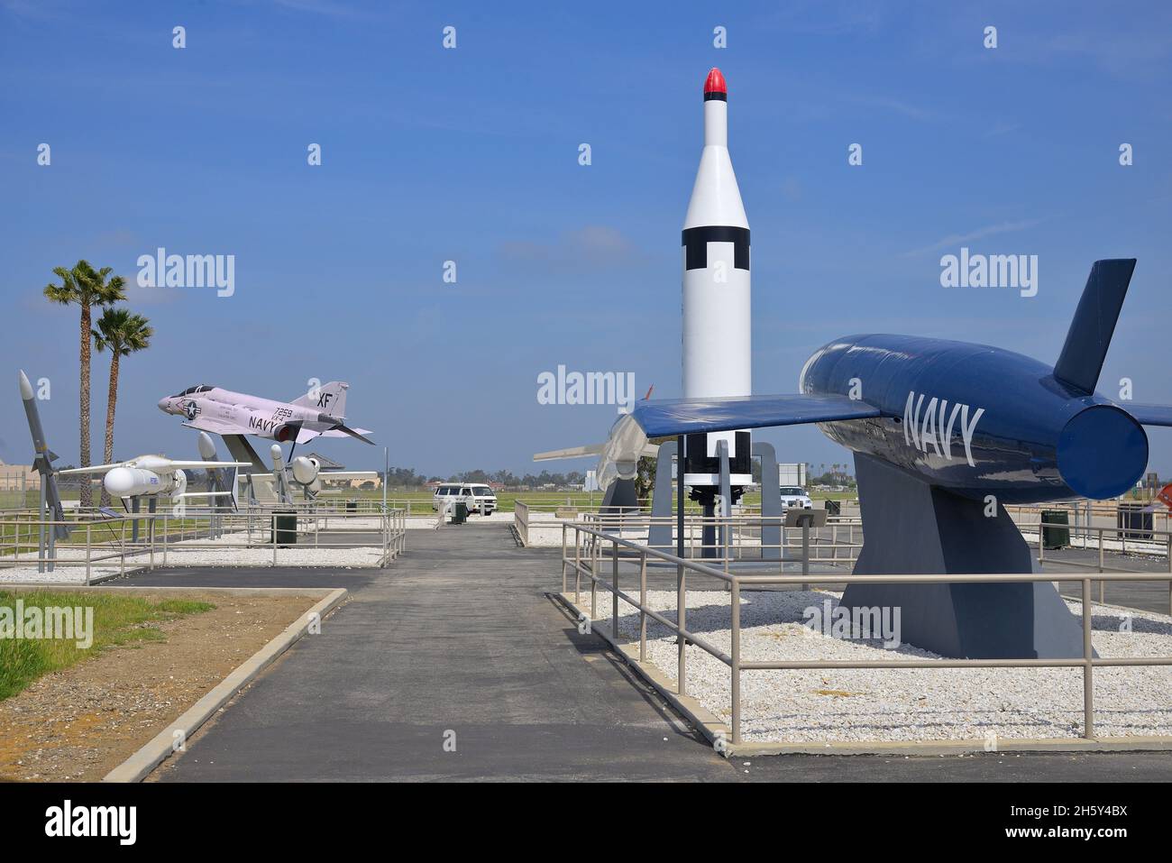 Ausstellung von Waffensystemen auf der Point Mugu Naval Air Station (NAS), in der Nähe von Oxnard CA Stockfoto