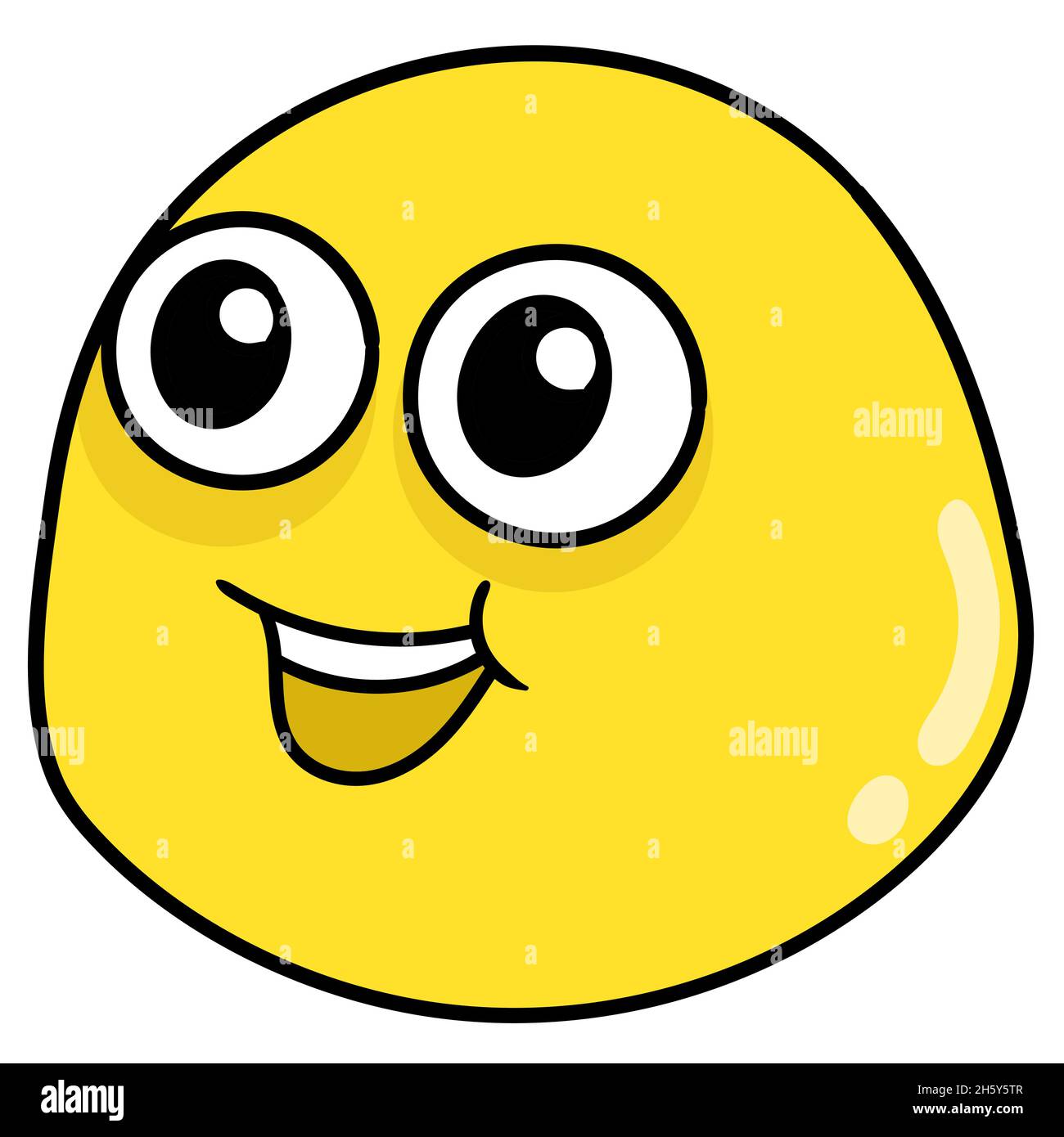 Gelber Emoji-Kopf mit niedlichen molligen Wangen Stock Vektor